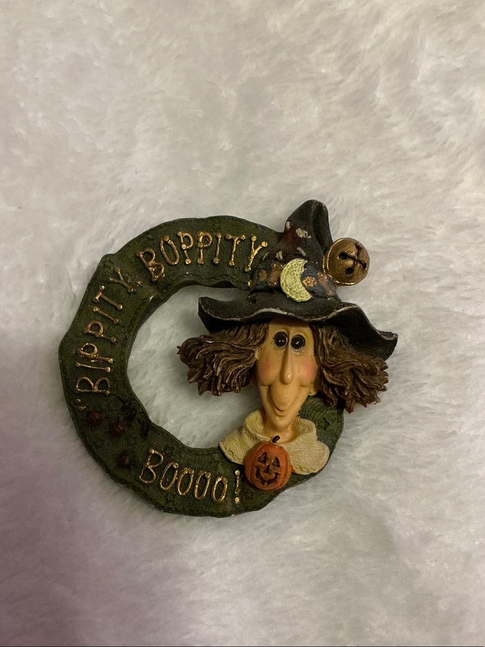 Green Witch Halloween Brooch - Bippity Boppity Boo 👻 🧙‍♀️